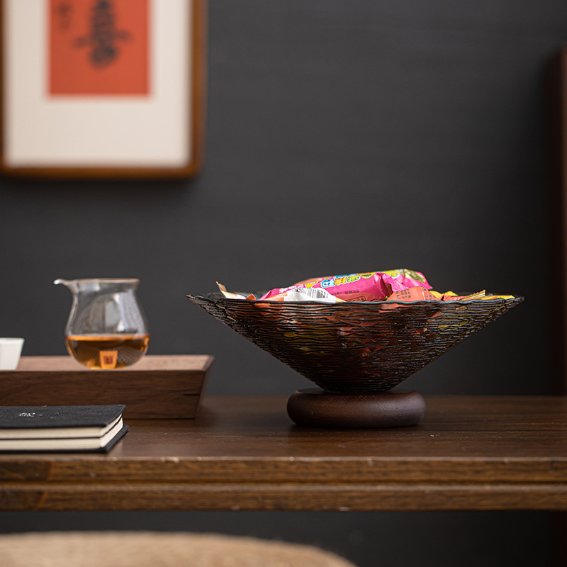 Đĩa trái cây cao dùng trong nhà, chén đựng trái cây tiếp khách phòng khách, đĩa ăn nhẹ, bát tô súp bốn trái cây, bát salad.