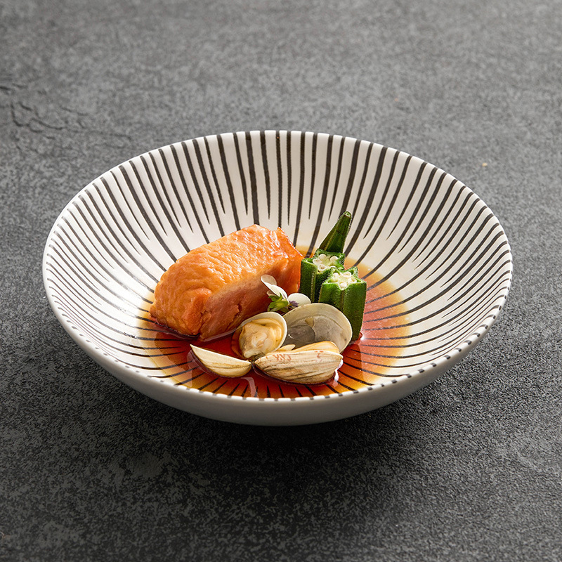 Đĩa gốm trắng đĩa sâu đồ ăn phương Tây Đĩa mì ống nhà hàng sáng tạo tinh tế Đĩa giá trị cao Đĩa thức ăn gia dụng Đĩa hình tròn