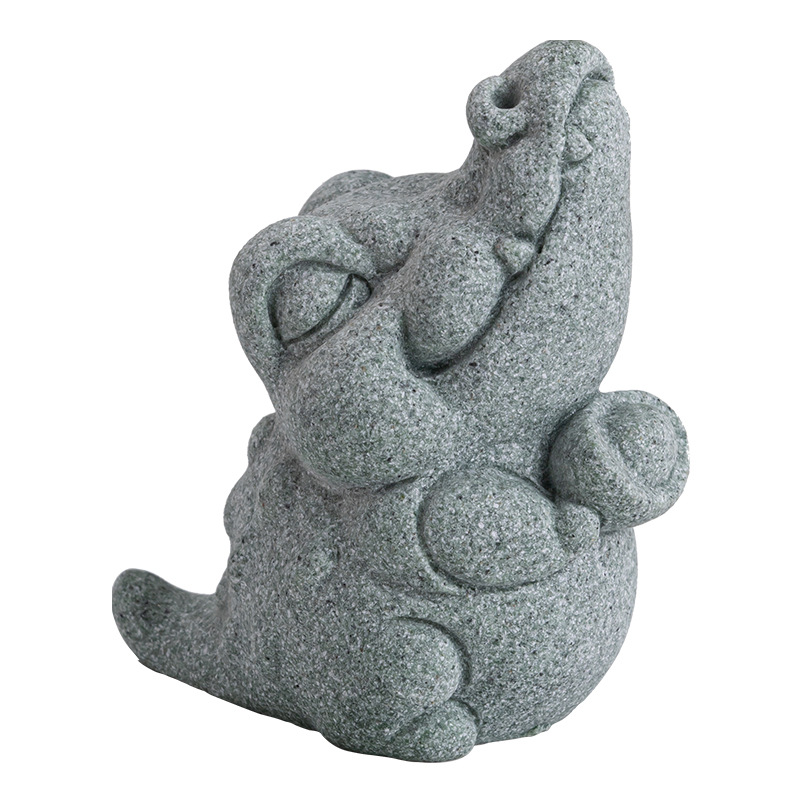 Đá sa thạch xanh phong cách quốc gia may mắn thú cưng trà Kỳ Lân Bìa Đựng bút đựng Bàn trà phòng trà gia dụng đồ trang trí nhỏ đa năng