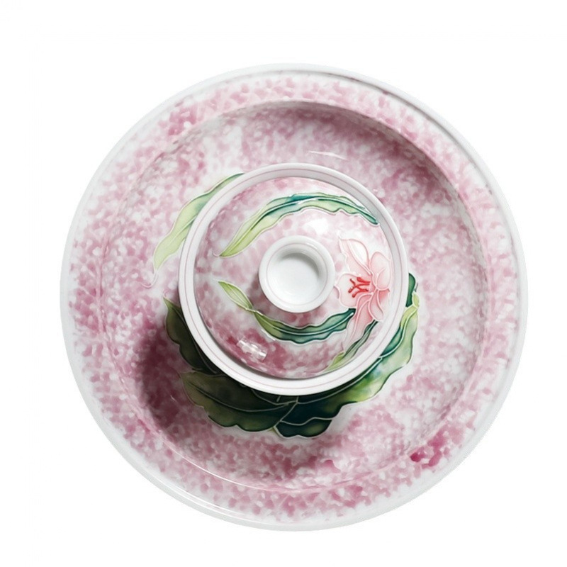 Bát gốm sứ Kung Fu có nắp, vẽ tay bằng đất sét, một nét vẽ, men màu, dùng cho một người.