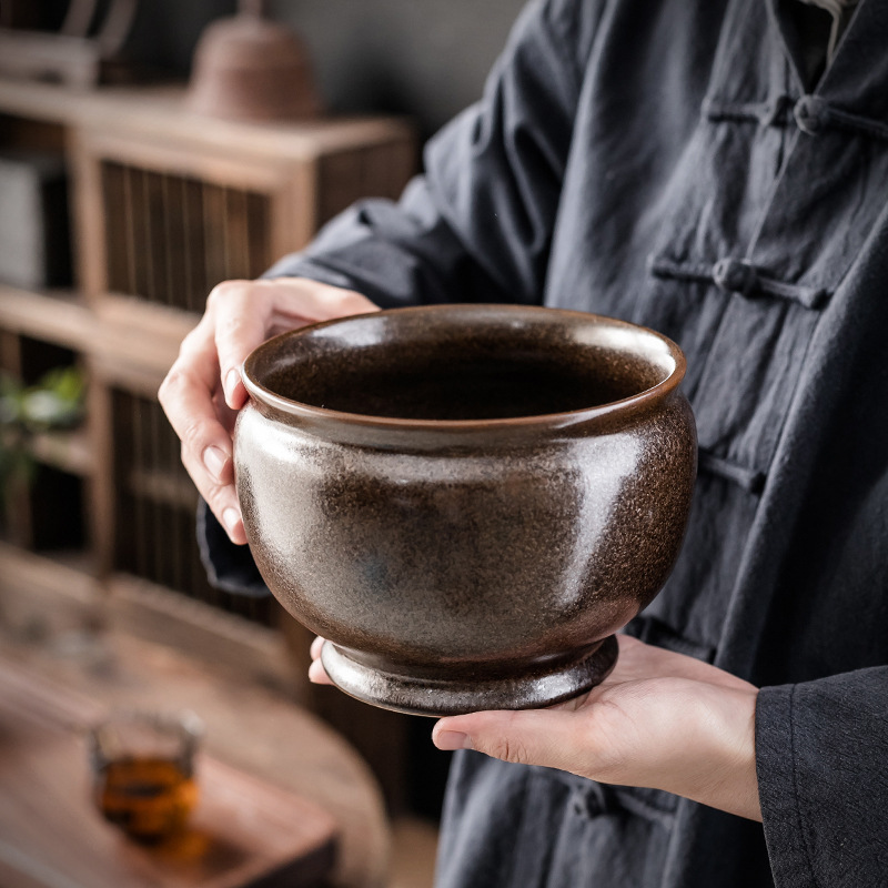 Thùng bã trà, Thùng trà phế thải, rửa trà, lò nhỏ, rửa bút cổ điển, gạt tàn gốm sứ, phụ kiện trà đạo nghệ thuật trà Kung Fu