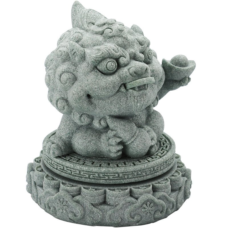Đồ trang trí nhỏ bằng đá sa thạch xanh sáng tạo phong cách Quốc gia đồ trang trí nhà cửa phòng trà phòng trà khay để bàn trang trí bể cá cảnh