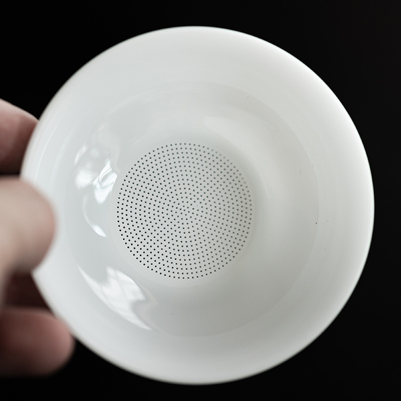 Bộ lọc trà bằng sứ ngọc bích bộ lọc trà đơn giản bộ lọc trà sứ trắng lọc trà bộ lọc trà phụ kiện bộ trà