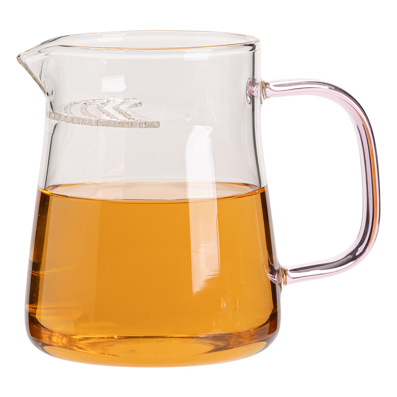 Cốc công bằng thủy tinh lưỡi liềm kiểu Nhật, tách trà trong suốt gia dụng chịu nhiệt dày dặn, cốc công bằng lọc riêng, Biển Trà