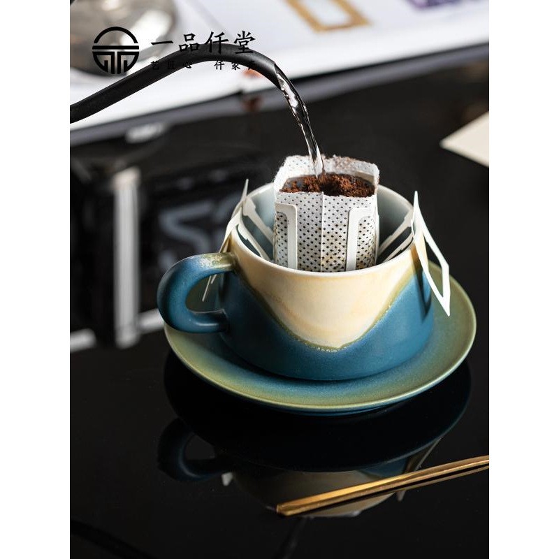 Cốc cà phê tinh tế cao cấp lò nung, bộ đồ ăn trà chiều độc quyền retro, sang trọng nhẹ nhàng, giá trị cao, quà tặng lưu niệm