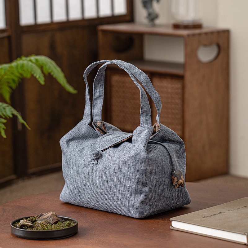 Túi đựng đồ chùm nâng túi đựng trà bộ trà du lịch túi đựng đồ chần bông cầm tay một ấm hai chén ấm trà hộp đựng đồ trà