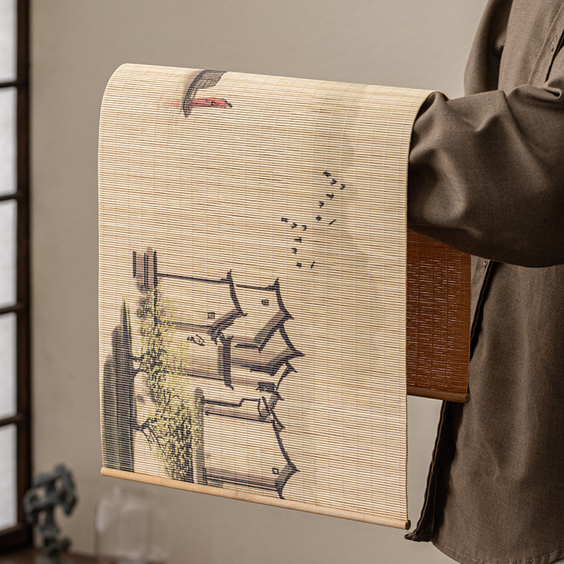 Bộ Khăn trải bàn cách nhiệt kiểu Nhật cao cấp bằng tre đan lát khô Khăn Trải Bàn kiểu Trung Quốc mới phong cách cổ điển Thiền