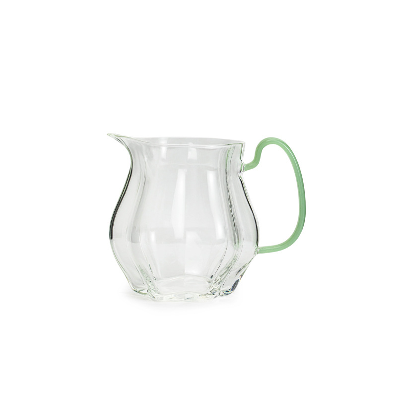 Cốc nâng tai cánh hoa cốc công bằng thủy tinh Borosilicat cao cốc trà miệng đại bàng Trà Hải Phân phụ kiện trà đạo Kungfu gia dụng