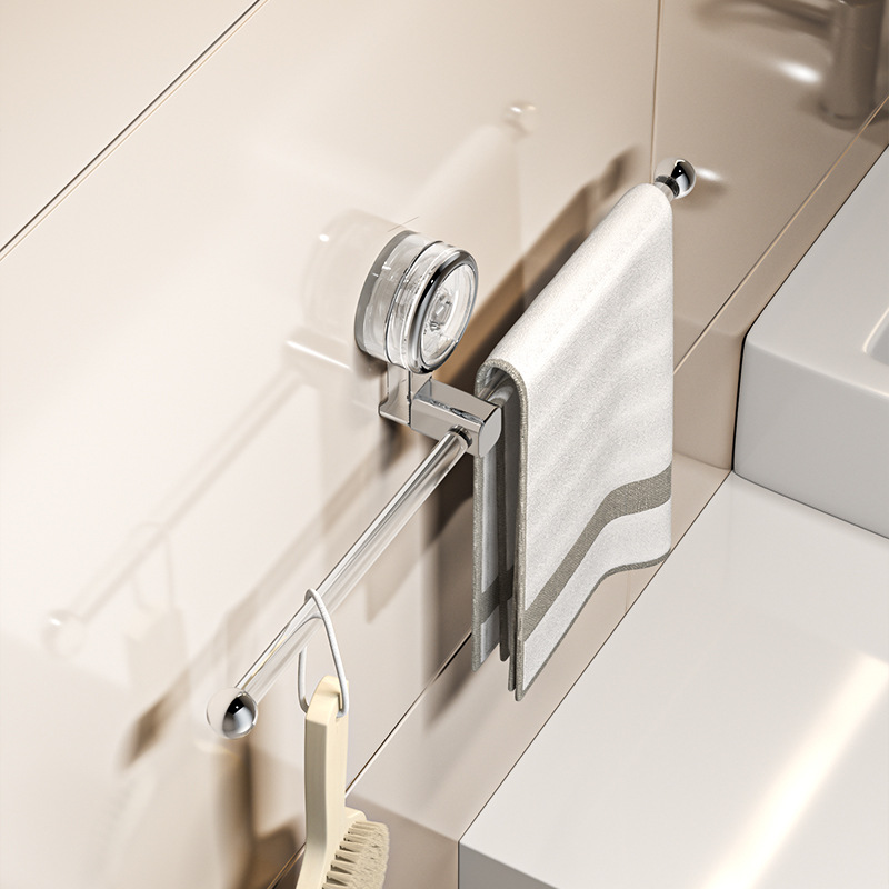 Giá treo khăn cốc hút nhà vệ sinh không cần đục lỗ, giá treo khăn treo tường mạnh mẽ, giá để đồ phòng tắm, móc treo khăn ống lồng