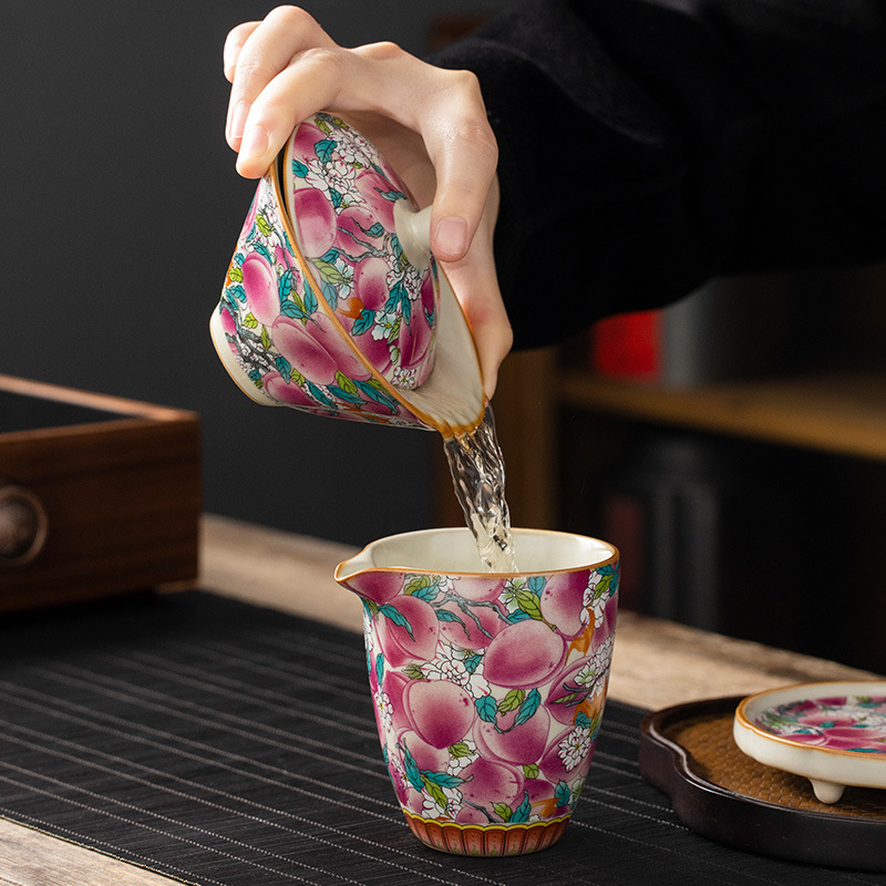 Gốm sứ cao cấp Ru Kiln Wan Tao Mũ có nắp Chén trà Bát trà gia dụng Bộ trà Kung Fu đơn không nóng Bán buôn