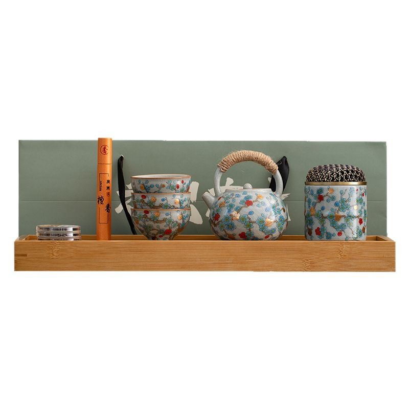 Bộ ấm trà Ru Kiln Văn hóa và Sáng tạo Jihuan Quà tặng du lịch di động dành cho các nhà lãnh đạo và người cao tuổi Công ty cao cấp Quà tặng doanh nghiệp Quà lưu niệm