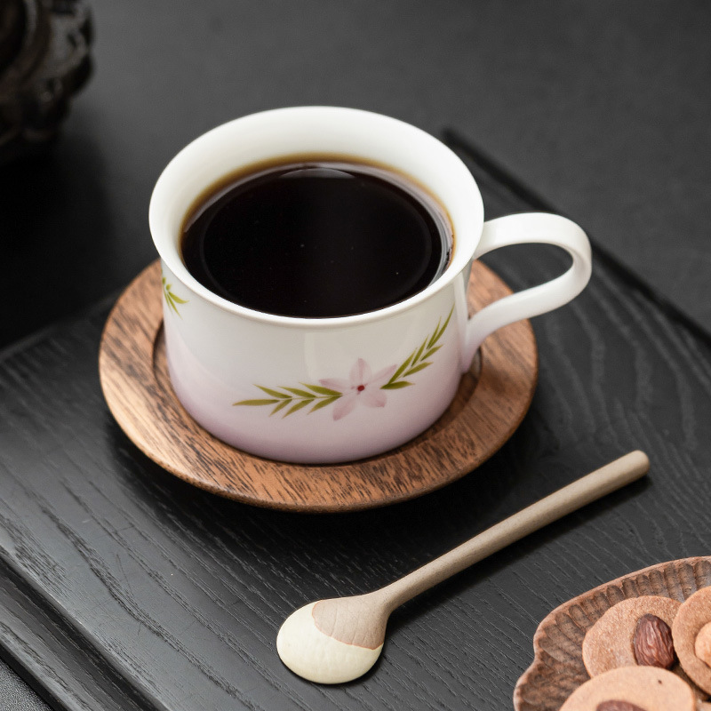 Cốc trà gốm sứ màu tím gradient cốc cà phê mơ mộng khóa Yan trộn cốc nước cốc mới Trung Quốc vẽ tay cốc cốc và đĩa bộ