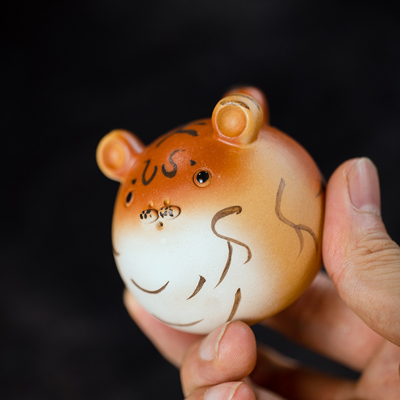 Vật nuôi trà cát tím Yixing Đồ trang trí nhỏ cụm nhà hổ