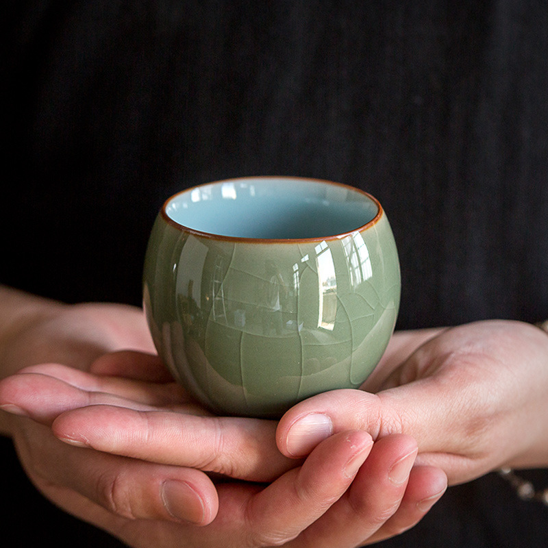 Năm cốc trà lò nung nổi tiếng, bộ trà gốm sứ Kung Fu, cốc đơn Ru, cốc trà, cốc chủ nhân, bộ quà tặng