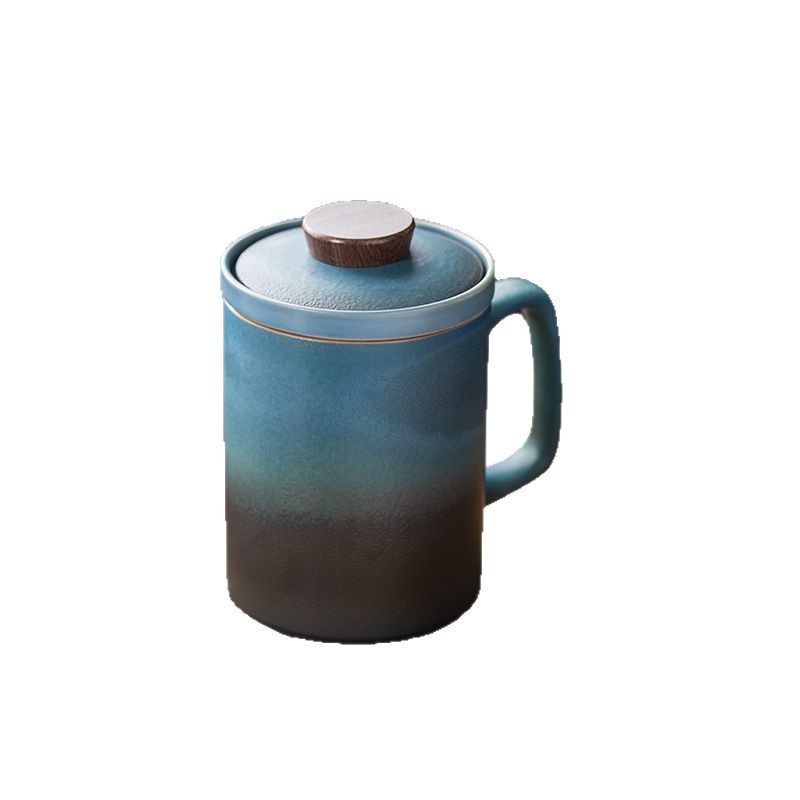 Cốc trà Gradient tách nước trà có nắp dùng trong gia đình văn phòng cá nhân lọc nước gốm sứ cốc cốc nam nữ