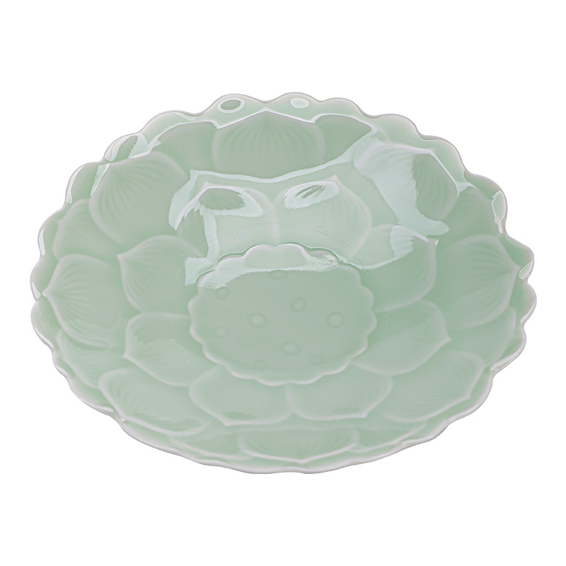 Khay trà Ruilian nhỏ gốm sứ tròn khay đựng trái cây phòng khách bàn cà phê bánh ngọt khay ăn nhẹ trái cây sấy khô khay đựng hạt