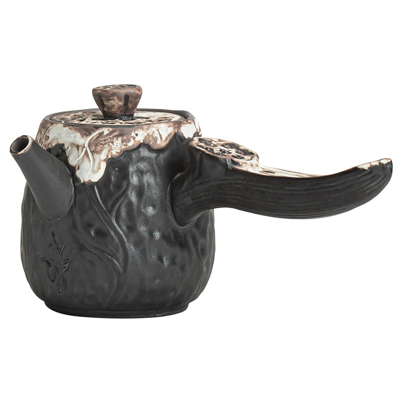 Ấm trà gốm thô tay cầm bên hông ấm trà gốm sứ đơn ấm trà gốm Sứ dụng cụ pha trà tay cầm bên ấm trà