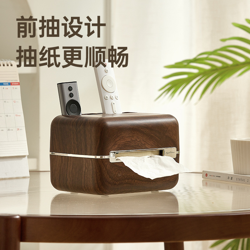 Hộp đựng khăn giấy phòng khách, hộp đựng giấy vẽ bàn trà để bàn kiểu cổ từ tính gia dụng sang trọng nhẹ, hộp đựng đồ điều khiển từ xa cho phòng ngủ