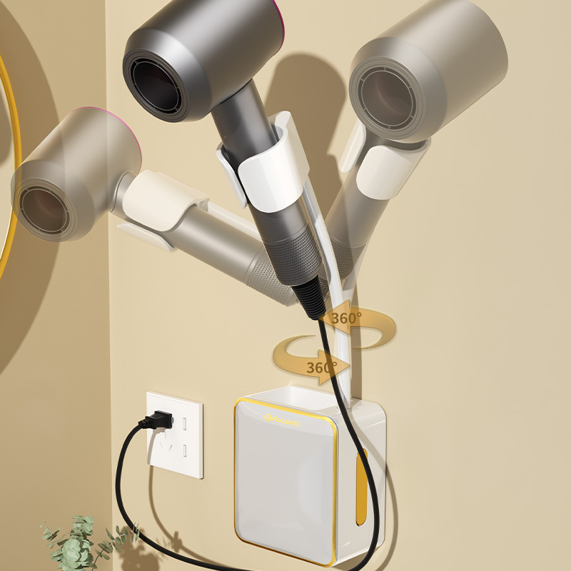 Giá đỡ máy sấy tóc lười nhà vệ sinh, Máy Sấy Tóc không tay, Giá đỡ máy sấy tóc rảnh tay, treo tường không cần đục lỗ