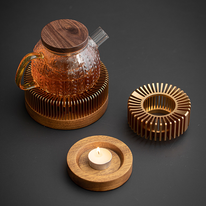 Bếp đun trà kiểu Nhật bếp đun trà Hợp kim nhôm ấm trà ấm trà nến bếp đun trà bếp đun nóng khách sạn nhà hàng