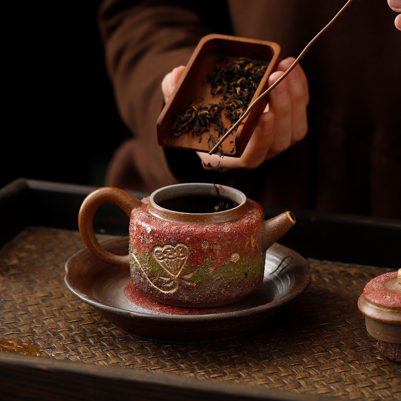 Ấm trà Jingde Zhongte mới của Lin Si Hua, bộ ấm trà thủ công bằng đá khoáng Dehua, ấm trà gia dụng, bộ pha trà bằng gốm thô.