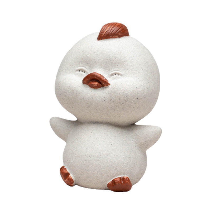 Đồ trang trí nhỏ cho thú cưng trà cát tím vịt nhỏ màu vàng thú vị có thể nuôi trà điêu khắc chơi trà trang trí khay trà nhỏ quà trà tinh tế