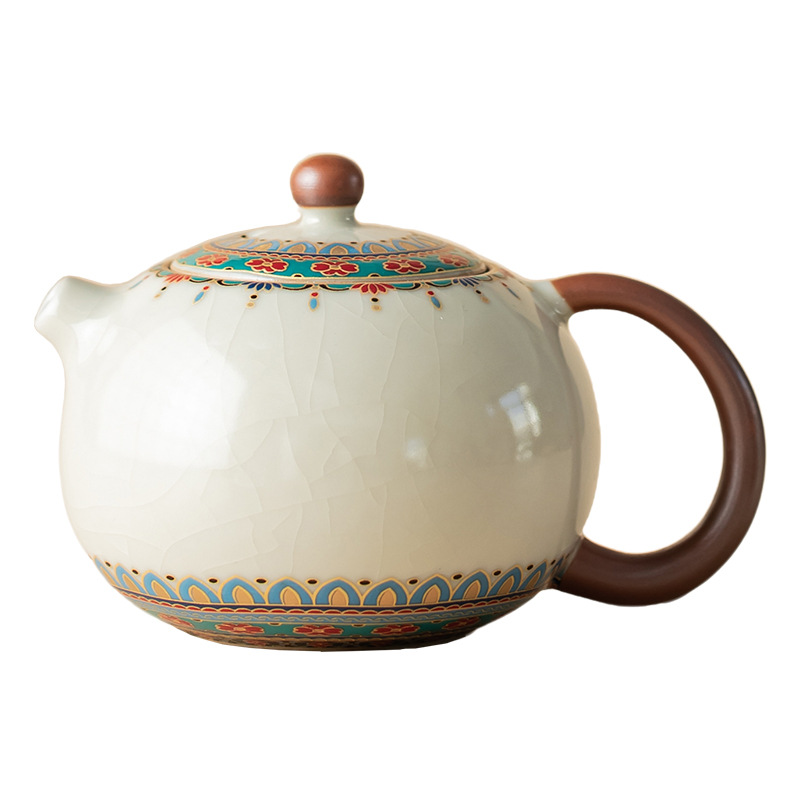 Ru Lò Đôn Hoàng Baoxianghua Xi Shi Ấm pha trà gia dụng bằng gốm sứ có thể nâng cao bộ trà Kung Fu ấm lọc ấm đơn