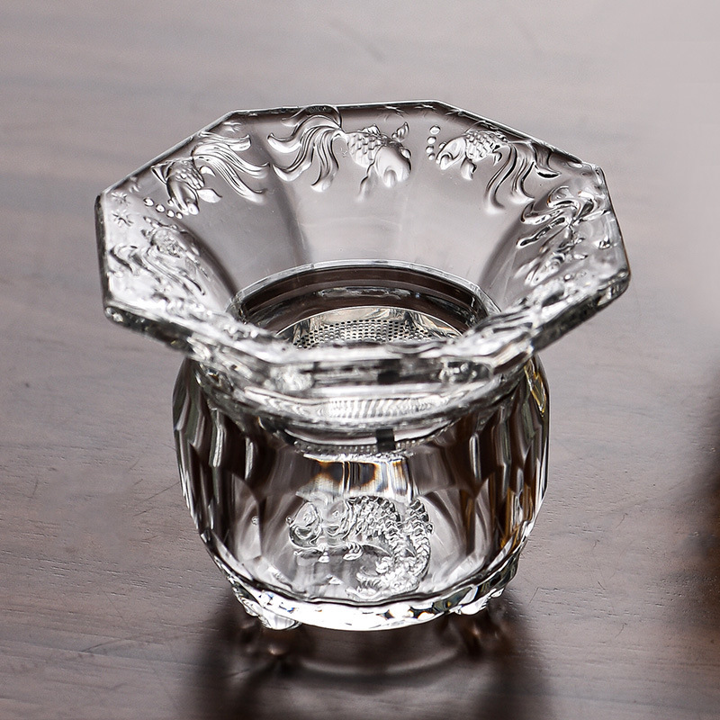 Lọc trà thủy tinh lọc trà sáng tạo lọc trà gốm sứ lưới pha trà phụ kiện Phễu lọc trà bộ lọc