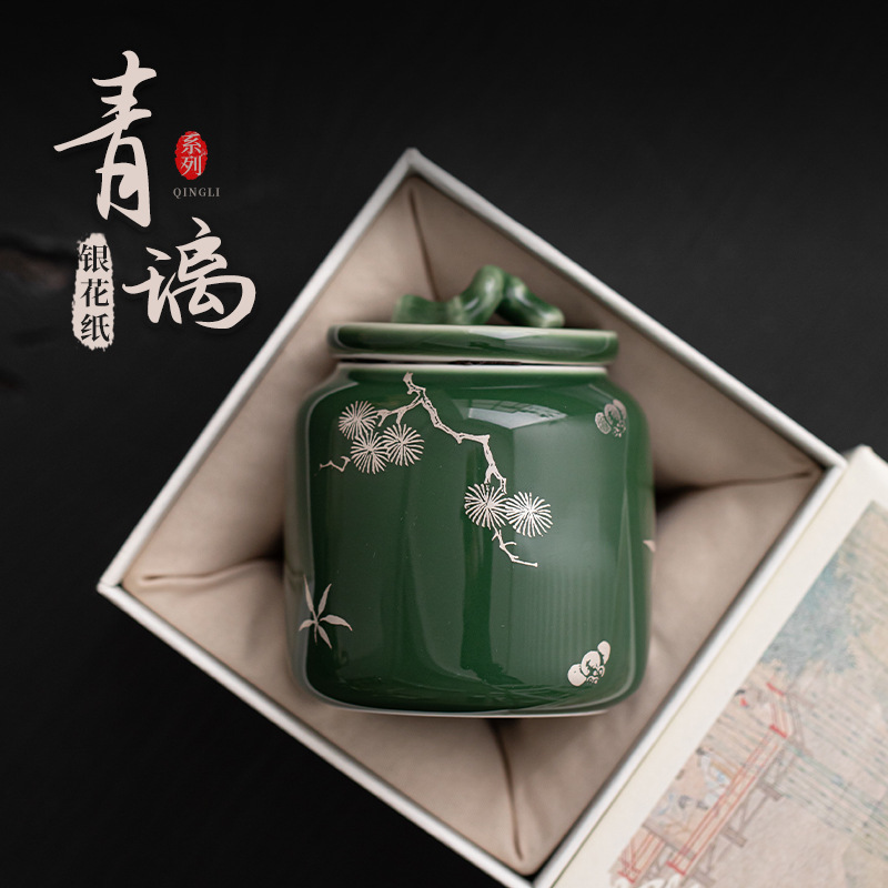 Hộp đựng trà men tre xanh kiểu Nhật, hộp đựng trà mini đựng trà du lịch xách tay