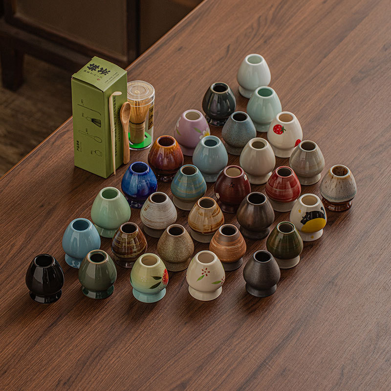 Bình trà gốm sứ, dụng cụ pha trà matcha, bàn chải trà matcha Nhật Bản, phụ kiện trà đạo