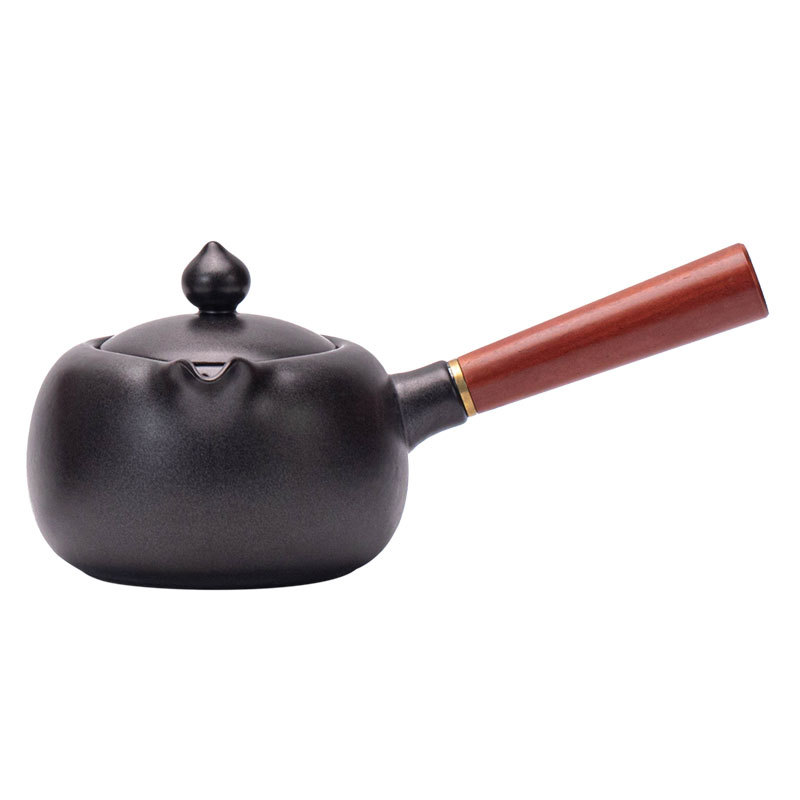 Ấm trà tay cầm bên Baolian ấm pha trà đơn giản kiểu Trung Quốc ấm trà tay cầm bên bằng gốm sứ ấm đun trà quanh bếp