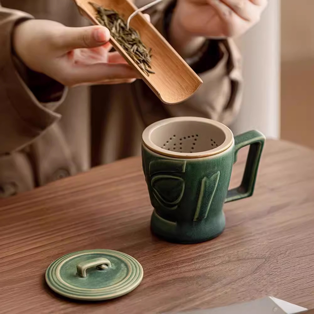 Cốc pha trà Sanxingdui cốc nước tách trà chuyên dụng cá nhân bằng gốm Sứ cốc cao cấp