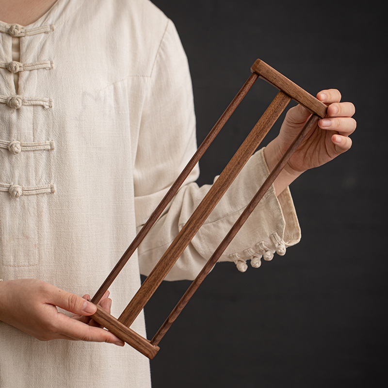 Giá đựng cốc trà Gỗ Óc Chó, giá để cốc trà, giá để ráo nước, bộ trà để bàn bằng gỗ nguyên khối, Giá đựng cốc trà, phụ kiện trà đạo