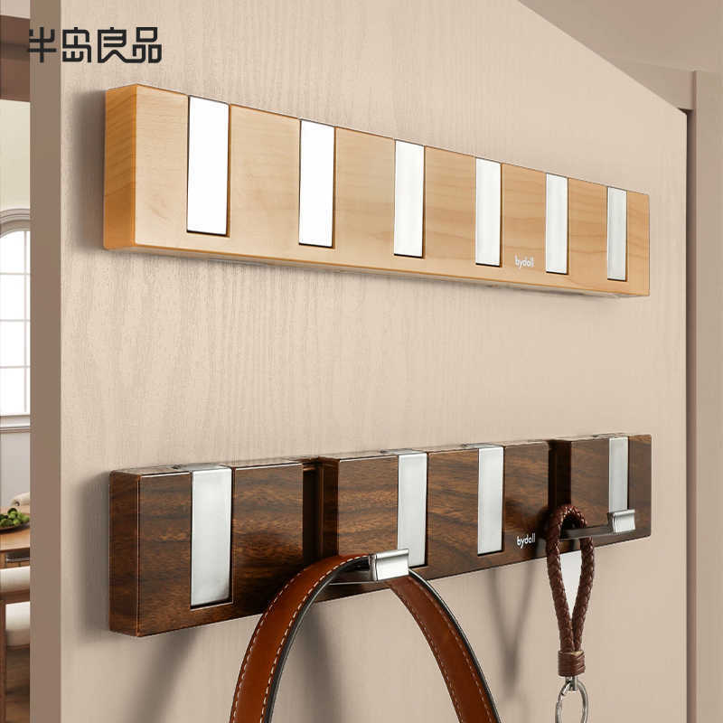 Móc treo sau cửa không đục lỗ giá đựng quần áo túi xách móc treo quần áo vân gỗ ở cửa phòng ngủ móc treo quần áo trên cửa