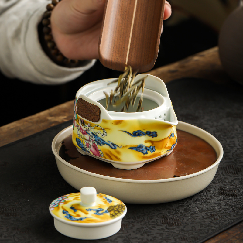 Gốm sứ Soda tráng men Đôn Hoàng Sifang Express Cup Bộ trà du lịch Bộ thiết bị uống trà di động ngoài trời tiện lợi