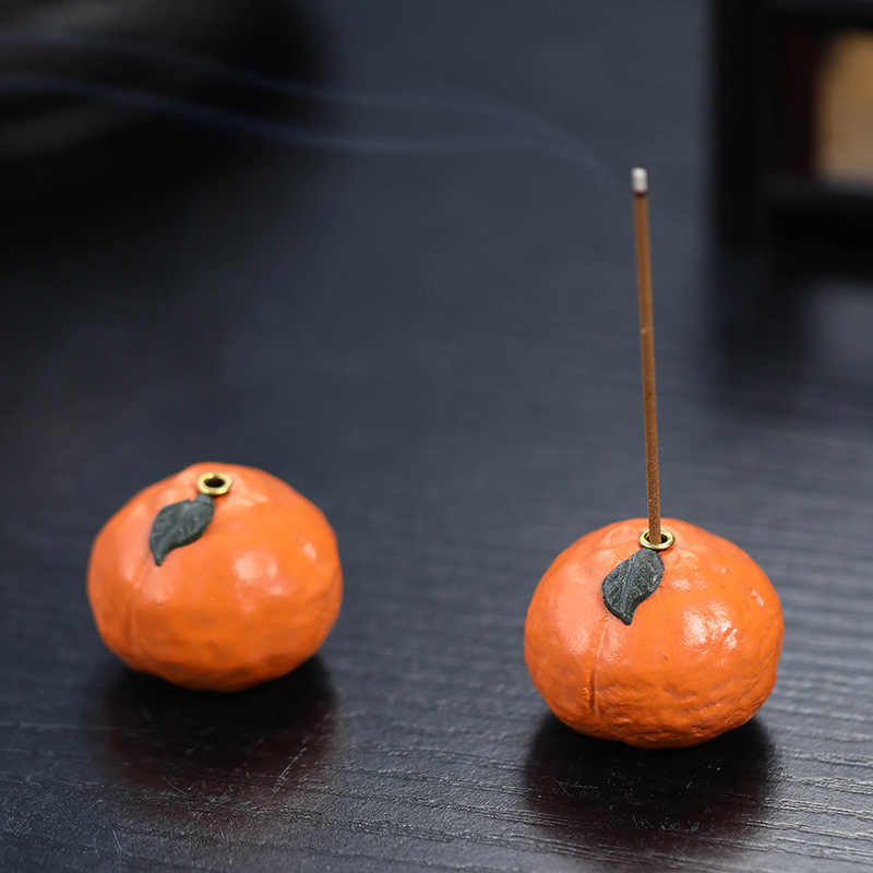 Đồ trang trí trà tử sa Nghi Hưng đồ trang trí trà đồ chơi trà có thể nuôi cam cam hương thơm Bộ trà phụ kiện trái cây may mắn