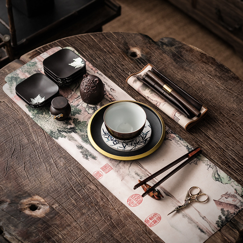 Bán buôn phụ kiện trà đạo Guanxinchuwu kết hợp khăn trà ấm trà phủ trà Bộ trà đạo phụ kiện trà đạo