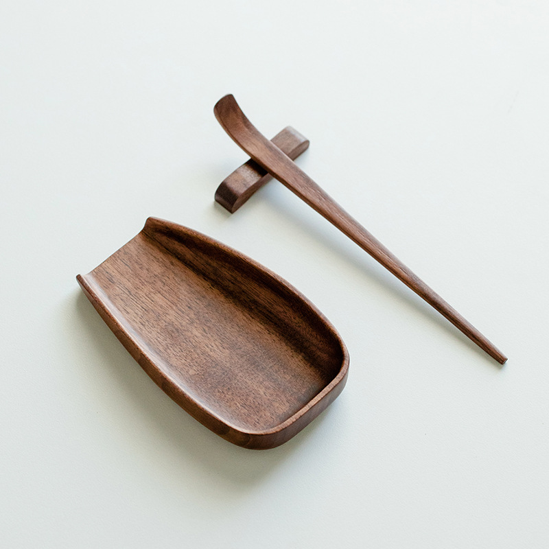 Bộ Ba miếng muỗng trà Gỗ Óc Chó nguyên khối Tuotu, trà đạo Kung Fu, phụ kiện sáu quý ông, muỗng trà sen tri ân
