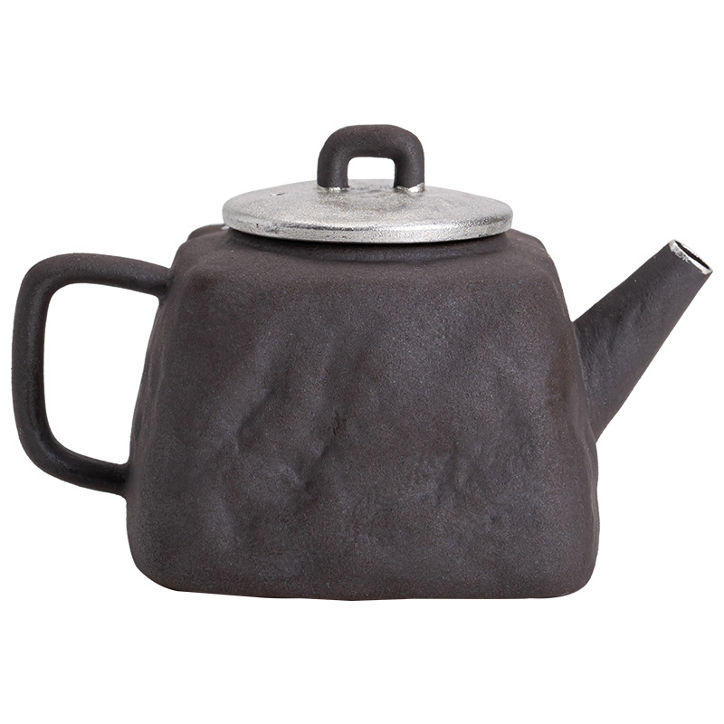 Ấm Hán Trung bùn đá lâu đời, ấm trà cổ điển, ấm trà Nhật Bản gia dụng, ấm trà đơn có thể nâng cao, ấm trà cao cấp