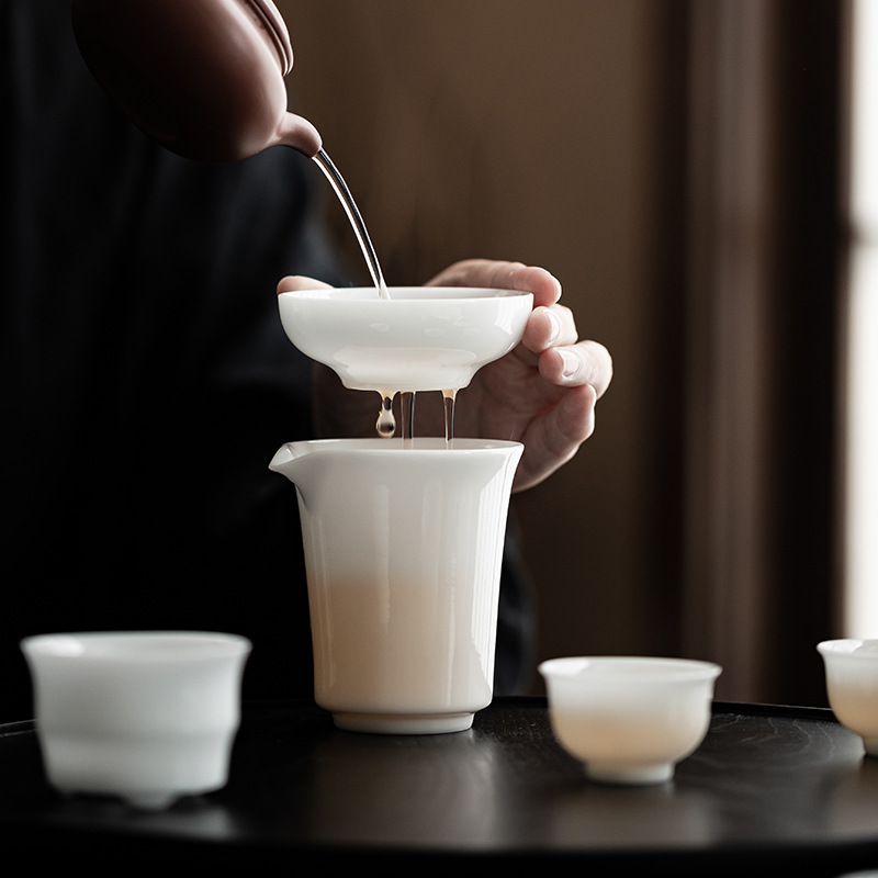Bộ lọc trà bằng sứ ngọc bích bộ lọc trà đơn giản bộ lọc trà sứ trắng lọc trà bộ lọc trà phụ kiện bộ trà