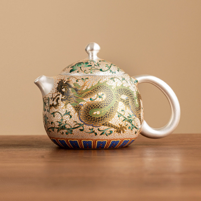 Ấm trà Longfeng Chengxiang Liuyin Longdan ấm trà cao cấp sang trọng nhẹ ấm đơn dụng cụ pha trà Kung Fu gia dụng hộp quà tay