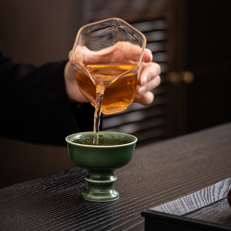 Đá xám xanh thủy tinh giả Song Gaozu Cốc trà Kung Fu gốm sứ thủ công gia dụng Cốc chủ nhân Cốc khách chuyên dụng cá nhân