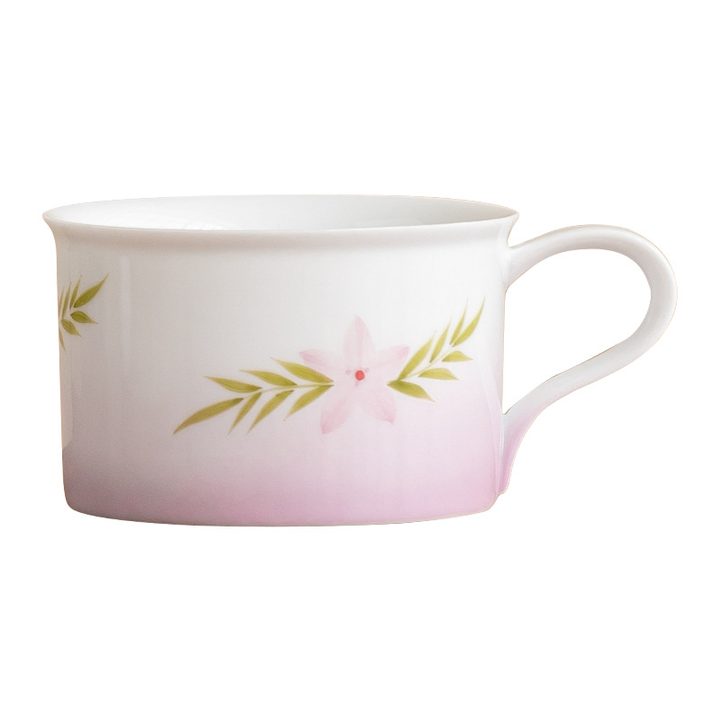 Cốc trà gốm sứ màu tím gradient cốc cà phê mơ mộng khóa Yan trộn cốc nước cốc mới Trung Quốc vẽ tay cốc cốc và đĩa bộ