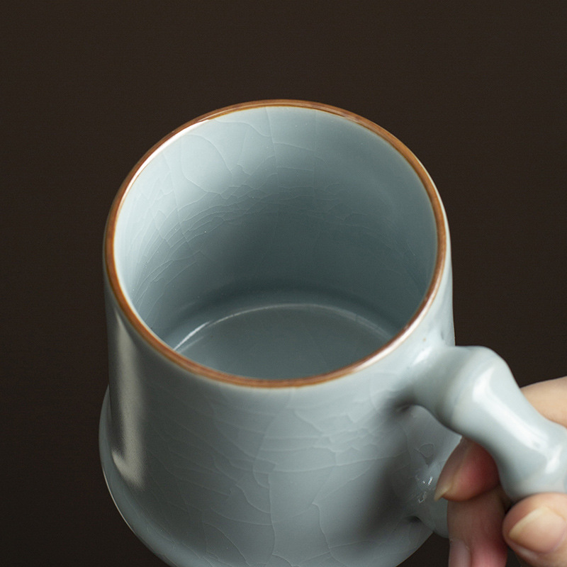 Cốc cá nhân văn phòng Ruyao Tianqing tách trà dung tích lớn cốc trà pha trà tùy tiện quà lưu niệm cao cấp văn phòng