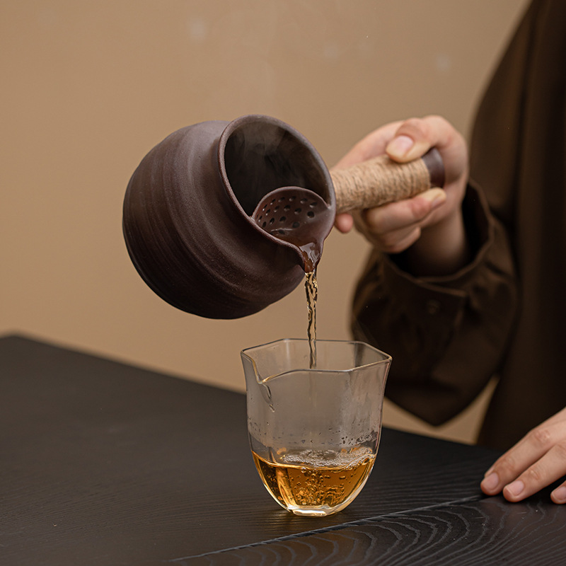 Lao Yan bùn nhìn thấy núi bếp xung quanh bếp nấu trà bếp cồn bếp than pha trà ngoài trời bộ trà kung fu bộ tay cầm bên ấm đơn