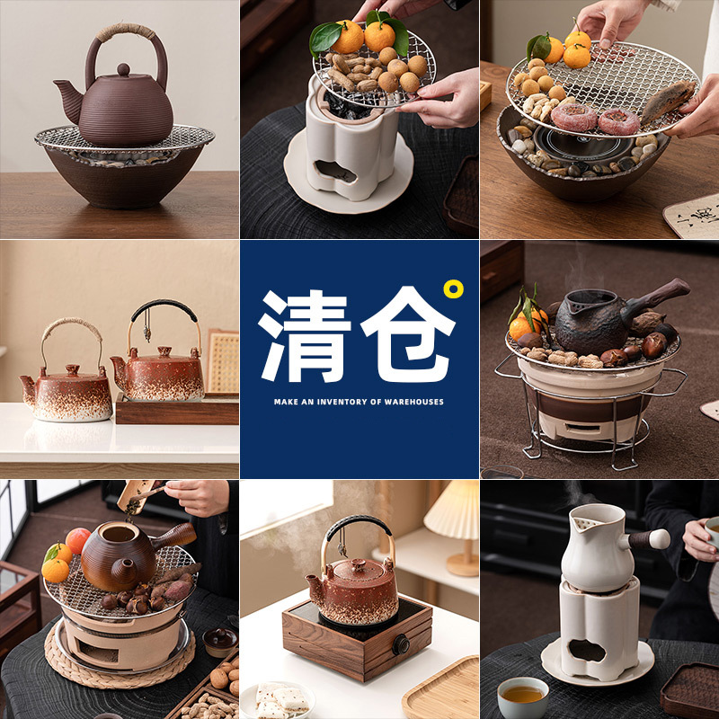 [Giảm giá thông quan đặc biệt] Ấm trà gốm sứ gia dụng chất lượng cao, ấm đun nước, bếp nấu trà cổ điển, phụ kiện bộ trà