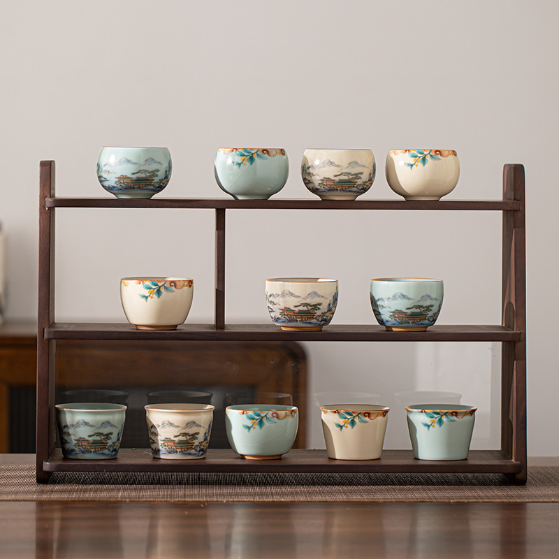 Cốc uống trà Ru kiln màu be lá Bồ Đề, cốc đơn dùng cho văn phòng, gia đình, cá nhân, quà tặng.