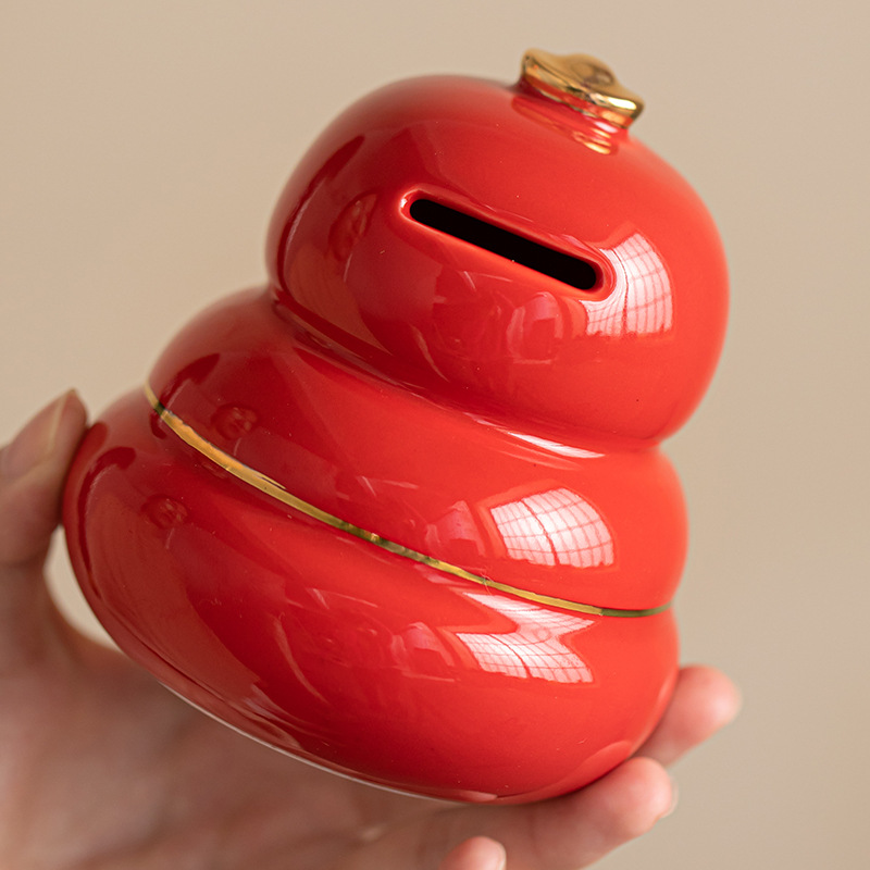 Hũ đựng tiền bằng gốm Wanguan bọc eo hũ đựng tiền tốt lành năm con rắn