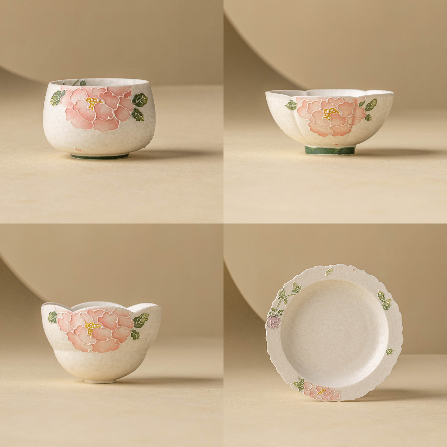 Bộ ấm trà Kung Fu màu trắng mỏ đá, cốc chủ nhân chạm khắc hoa mẫu đơn, cốc uống trà gia dụng có giá trị cao, cốc trà gốm sứ, cốc trà