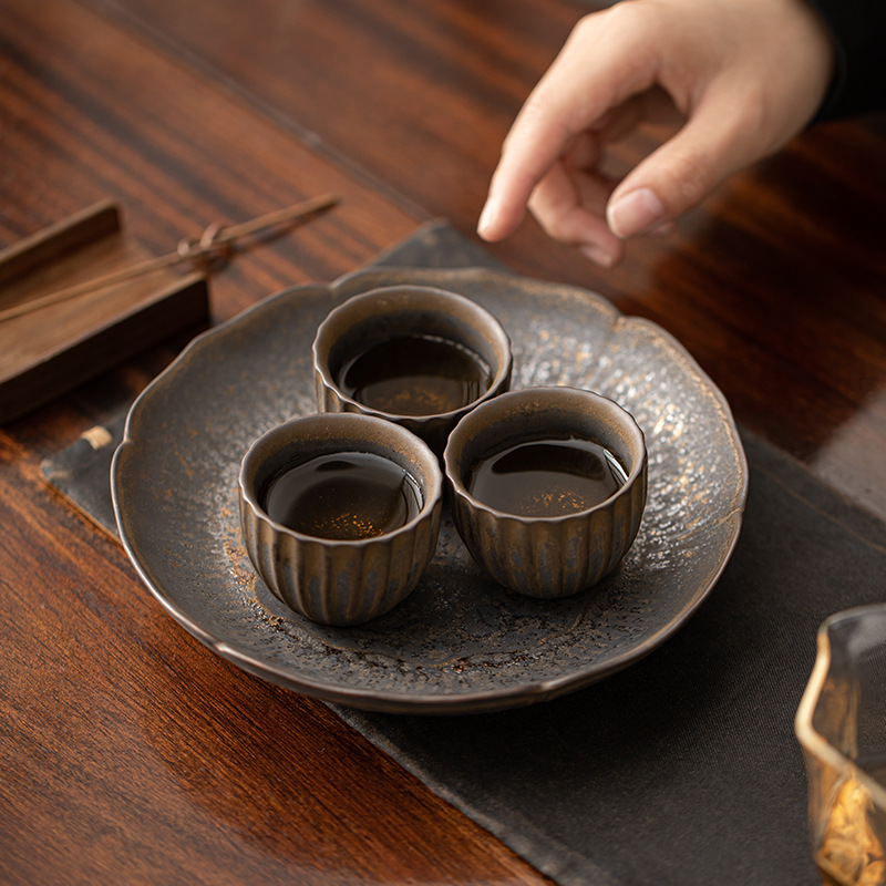 Cốc trà tráng men sắt mạ vàng cổ kiểu Nhật, cốc chủ nhân, Bộ trà Kung Fu gốm sứ cỡ lớn, cốc trà cá nhân